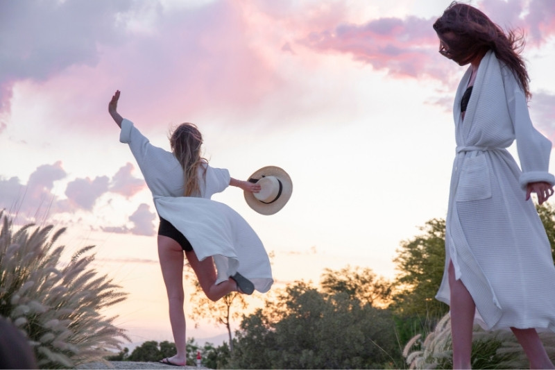 Women enjoying spa retreat, supporting fascia health and whole-body wellness