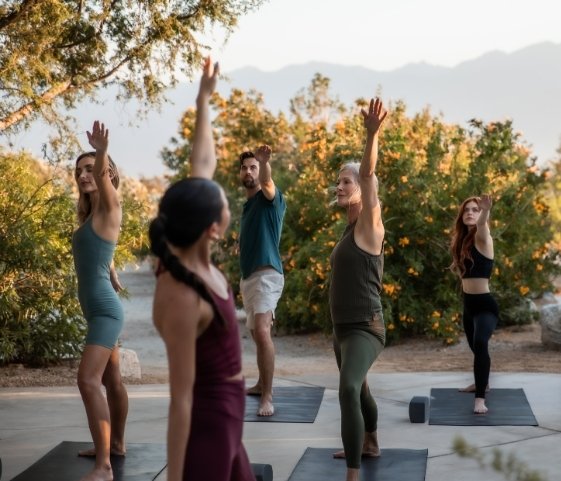 California health spa retreat with outdoor yoga classes at We Care Spa