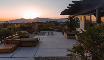 Sunset over We Care Spa during a seven night wellness retreat in California