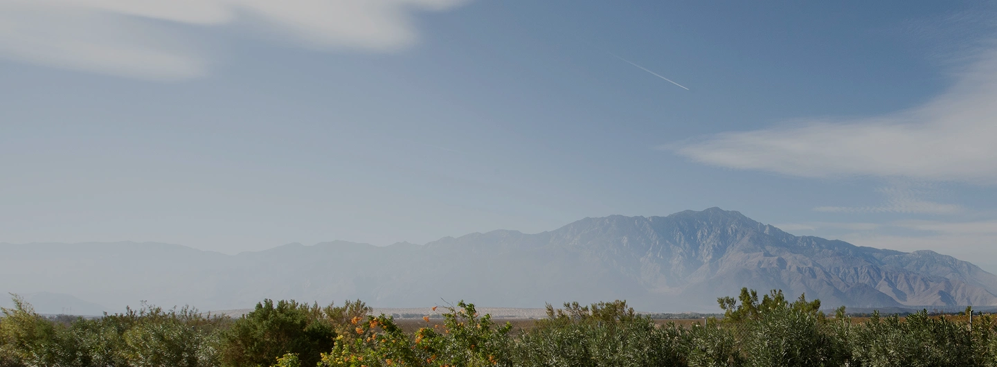 Mountain and desert landscape surrounding the peaceful location of We Care Spa